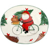 Vietri Old St. Nick Large Oval Platter w/Bicycle