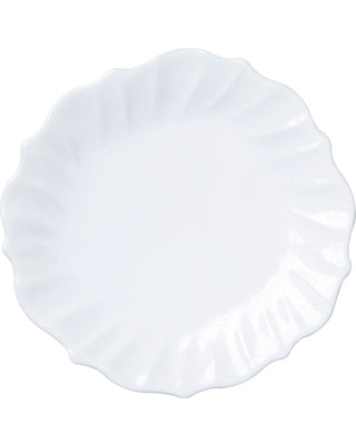 Vietri Incanto Stone Ruffle Dinner Plate - White