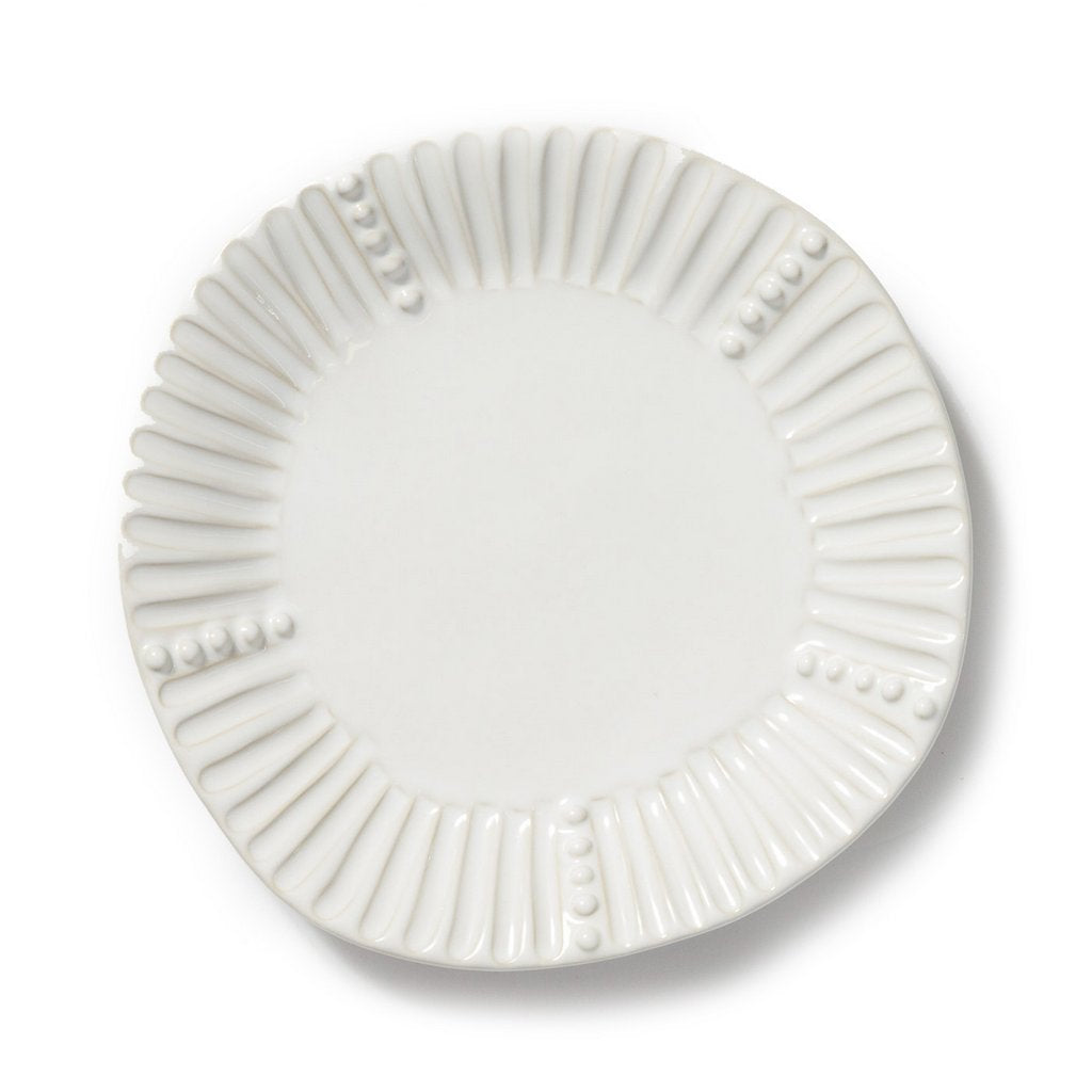 Vietri Incanto Stone Stripe Salad Plate - White