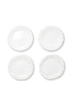Vietri Incanto Stone Stripe Assorted Canape Plates - White, Set of 4