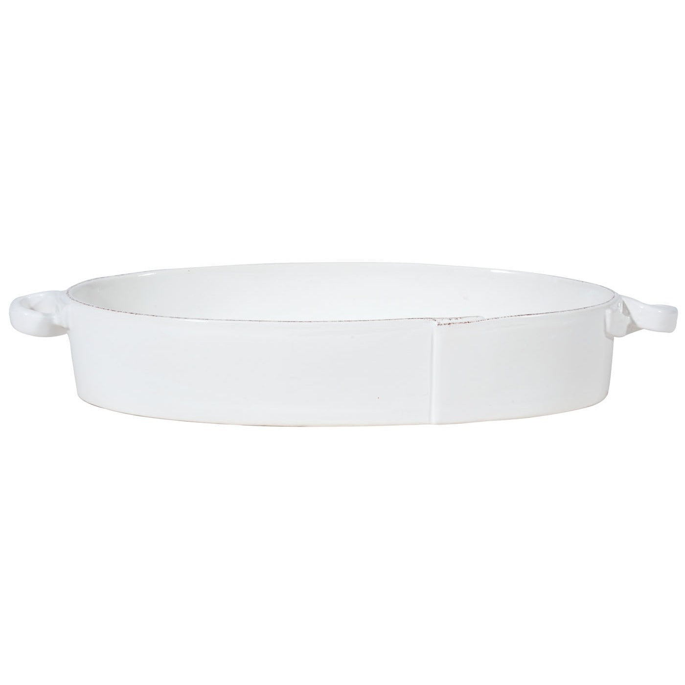 Vietri Lastra White - Handled Baker Oval