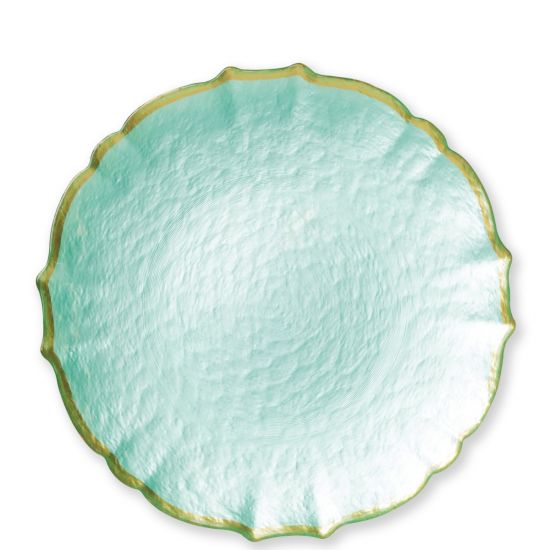 Vietri Baroque Glass Service Plate/Charger - Aqua