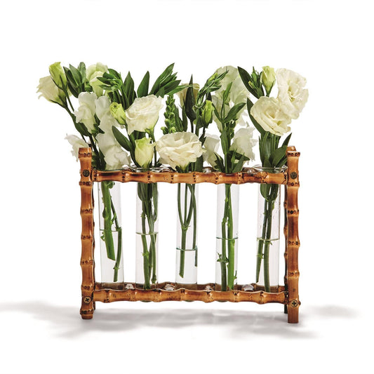 Two's Company Ntrl Bamboo Vase 5 Tubes