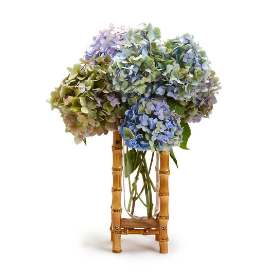 Two's Company Natural Bamboo Vase with Glass Vessel 11 1/2 Inches