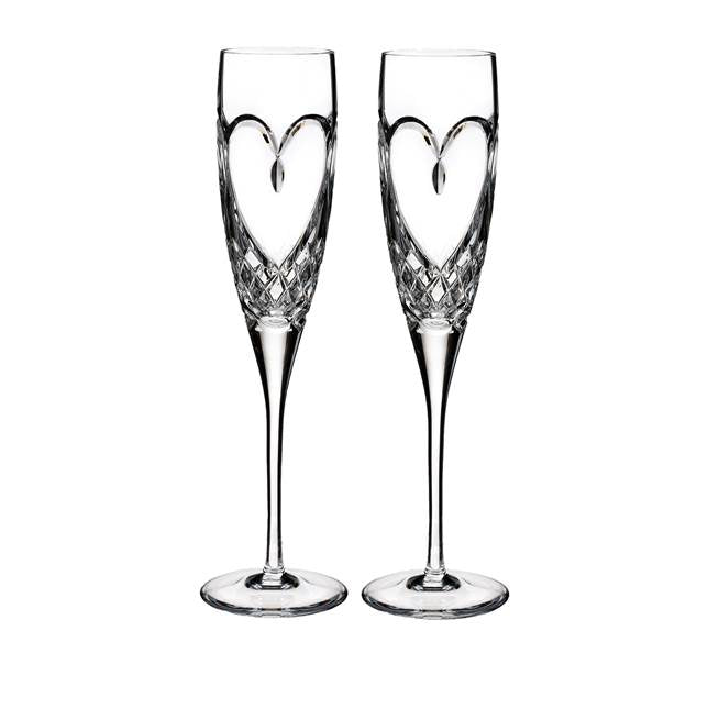 Waterford Love True Love Champagne Flutes, Set of 2