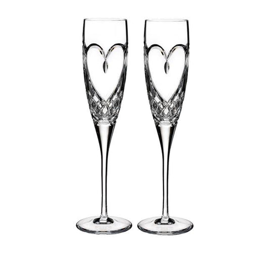 Waterford Love True Love Champagne Flutes, Set of 2