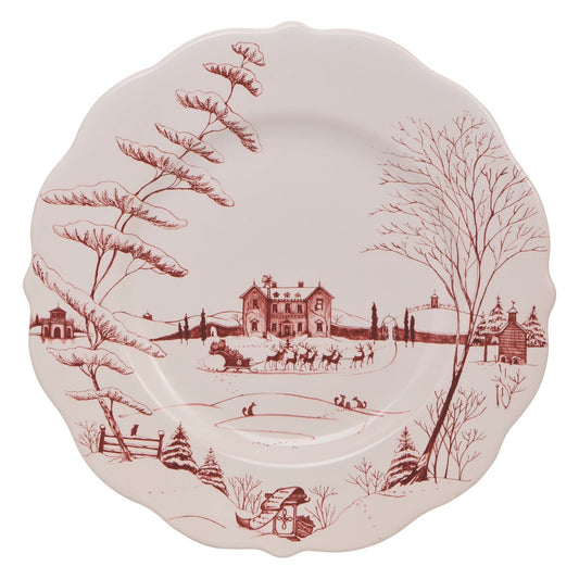 Juliska Country Estate Winter Frolic Ruby - Dinner Plate Christmas Eve