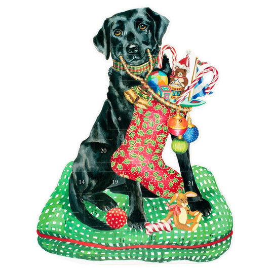 Caspari Advent Calendar: Black Lab- 3D Die-Cut
