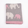 Darzzi Pink and Gray Elephant Baby Blanket