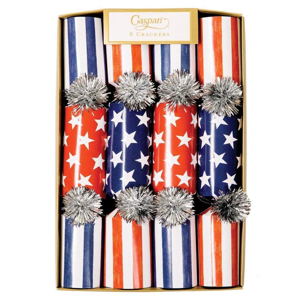 Caspari Crackers: Red, White & Blue Celebration - 8 Per Box