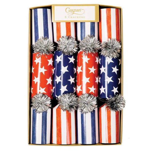 Caspari Crackers: Red, White & Blue Celebration - 8 Per Box