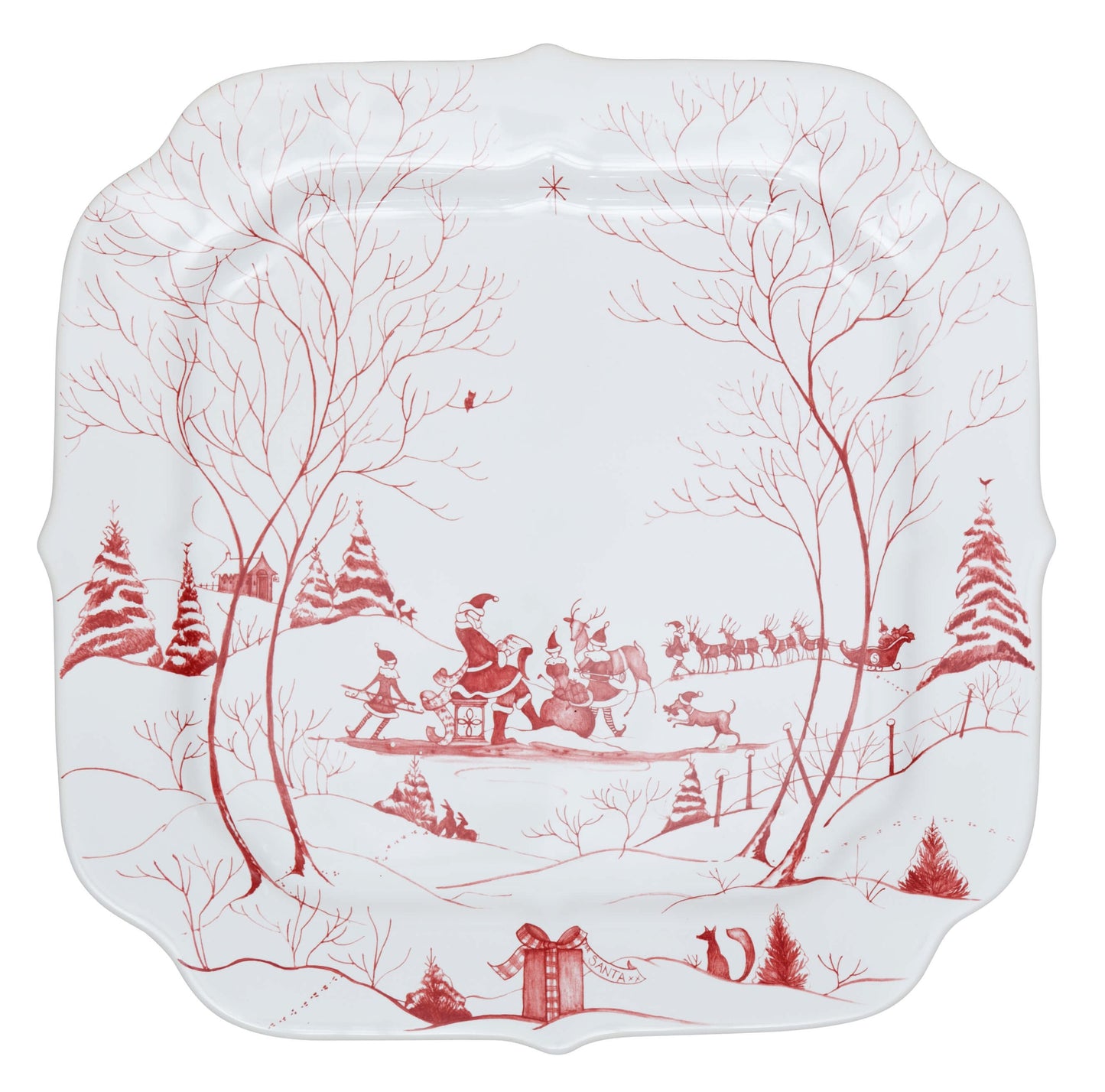 Juliska Country Estate Winter Frolic Ruby - Santa's Cookie Tray