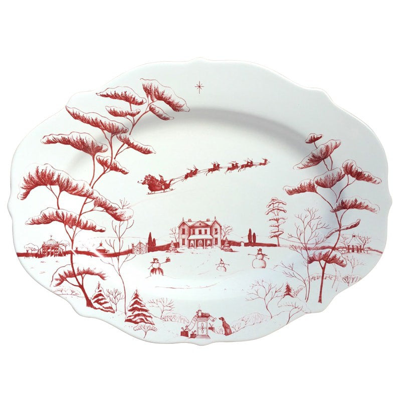 Juliska Country Estate Winter Frolic Ruby - Christmas Eve Serving Platter