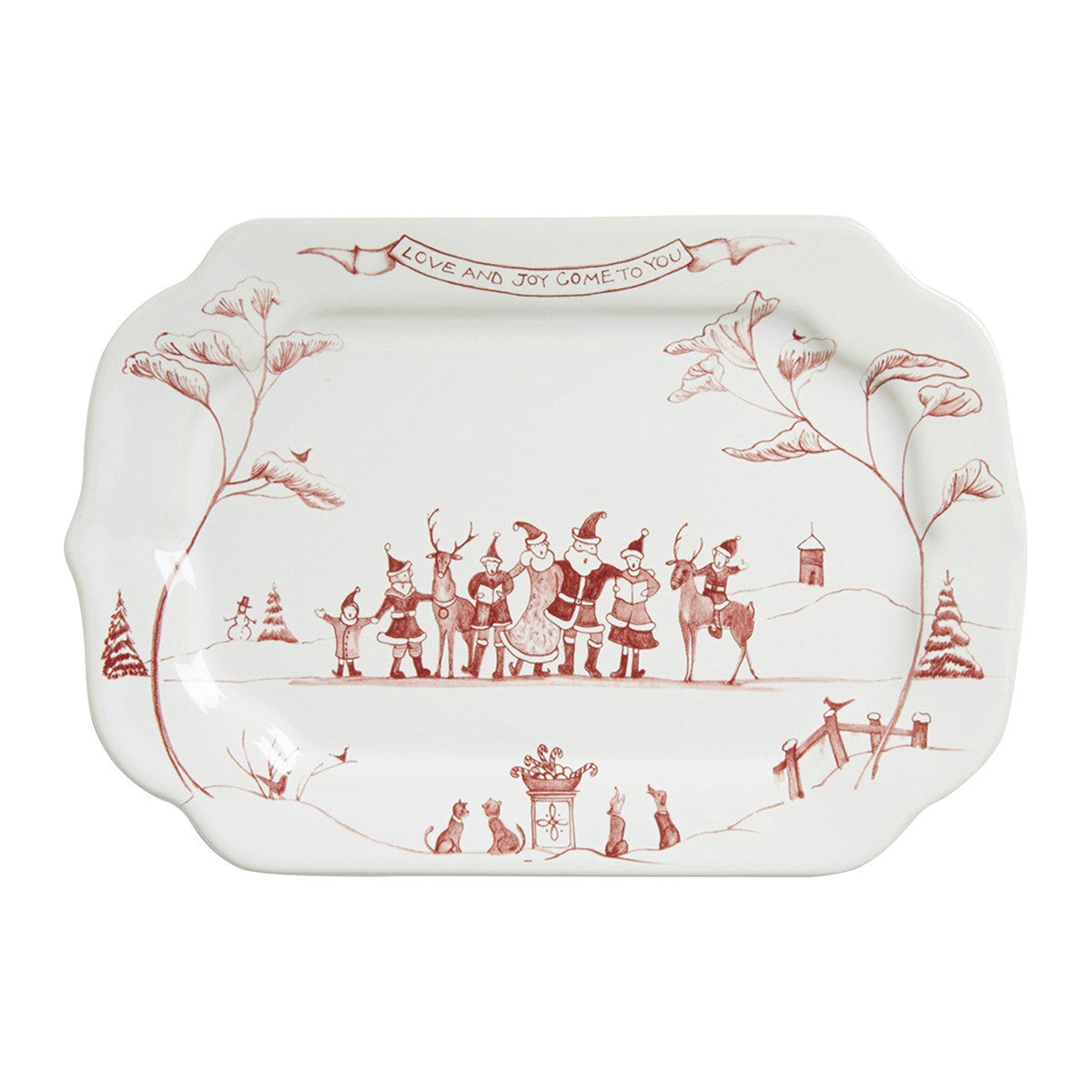 Juliska Country Estate Winter Frolic Ruby - Love and Joy Gift Tray