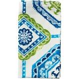 Kim Seybert Napkin: Bandana White, Turquoise & Green