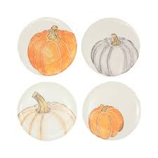 Vietri Pumpkins Assorted Salad Plates - Set of 4
