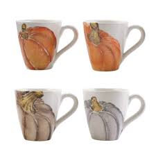 Vietri Pumpkins Assorted Mugs - Set of 4