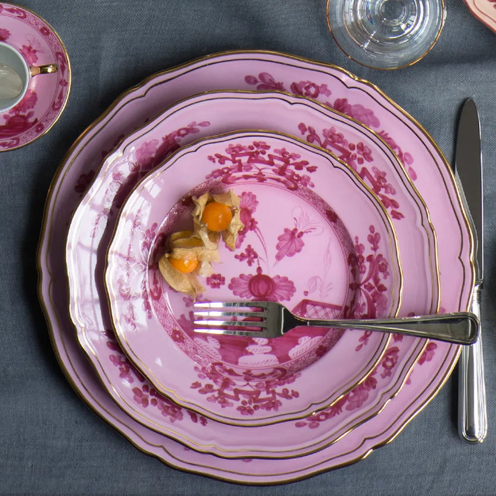 Ginori 1735 Oriente Italiano Dinner Plate with Gold Trim - Porpora