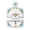 Le Cadeaux Madrid White Melamine Cheeseboard and White Laguiole Bread Knife