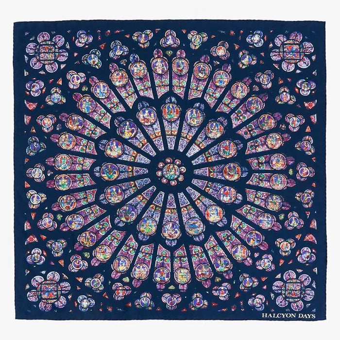 Halcyon Days Scarf - Navy Rose Window