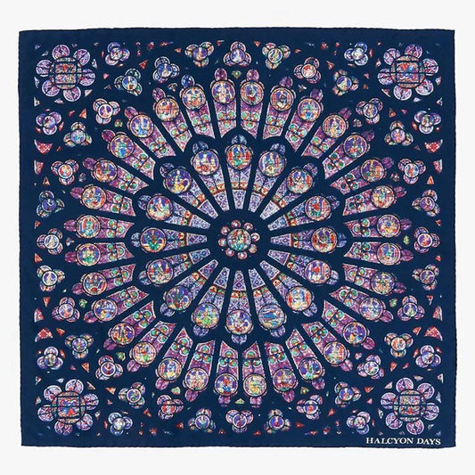 Halcyon Days Scarf - Navy Rose Window