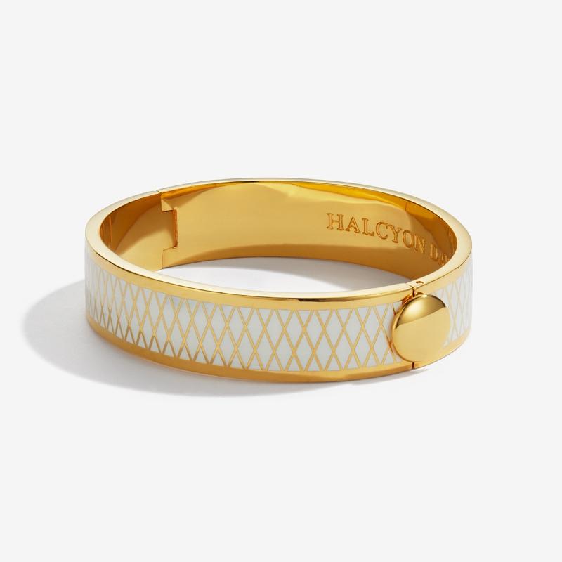 HALCYON DAYS ゴールドグリーンブレスレット Glaze & Gordon Foxy Push-On Bangle by Halcyon Days