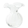 Vietri Hibiscus Glass Fluted Vase Large - Clear