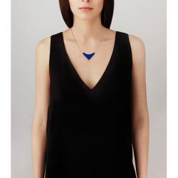 Lalique Necklace - 1925 Pendant - Blue/Silver