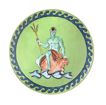 Ginori 1735 Il Viaggio Di Nettuno Centerpiece and Charger Plate - Moss Green