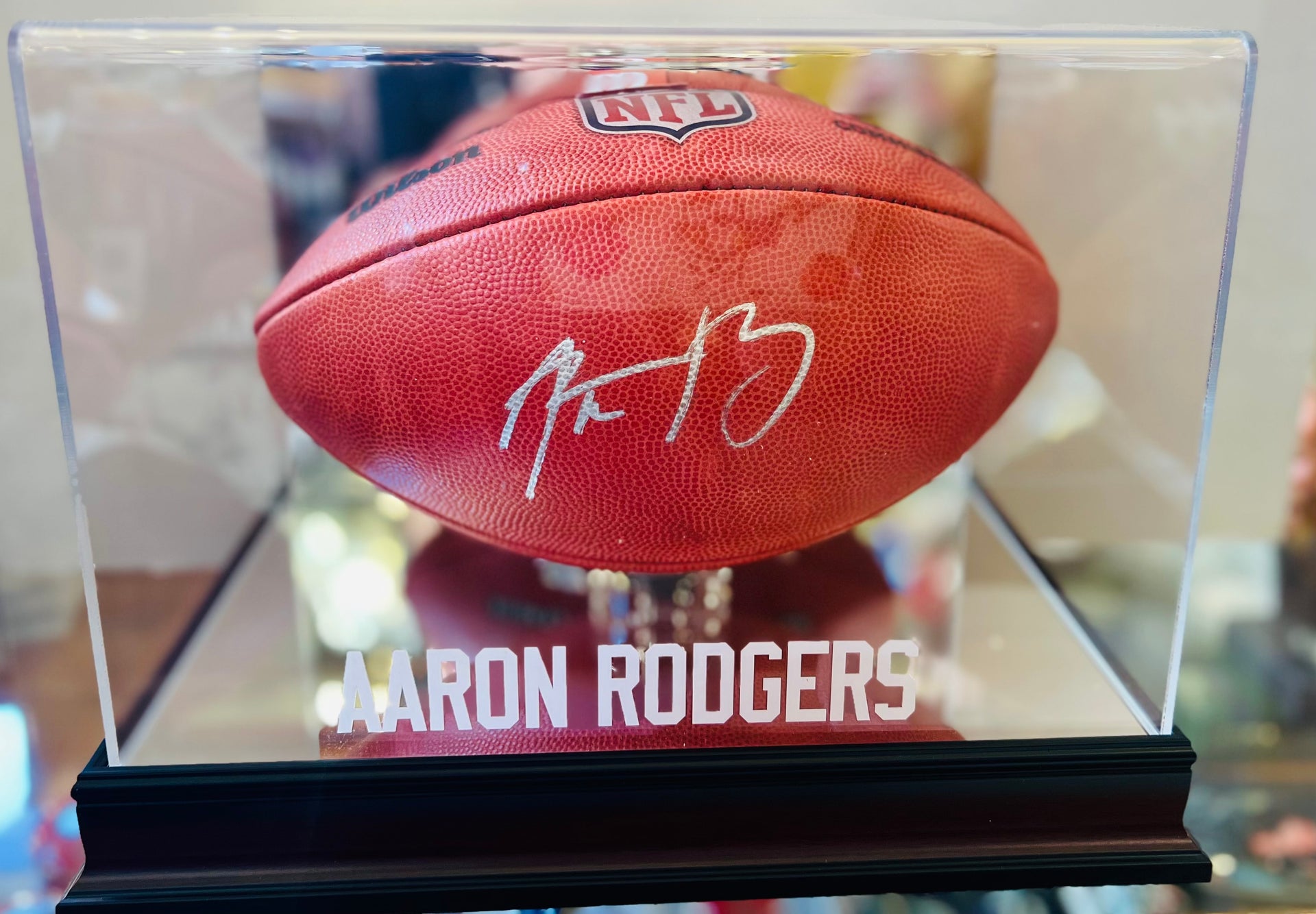Aaron Rodgers Authentic Autographed NFL Football in Custom Display Cas –  Coast 2 Coast Collection