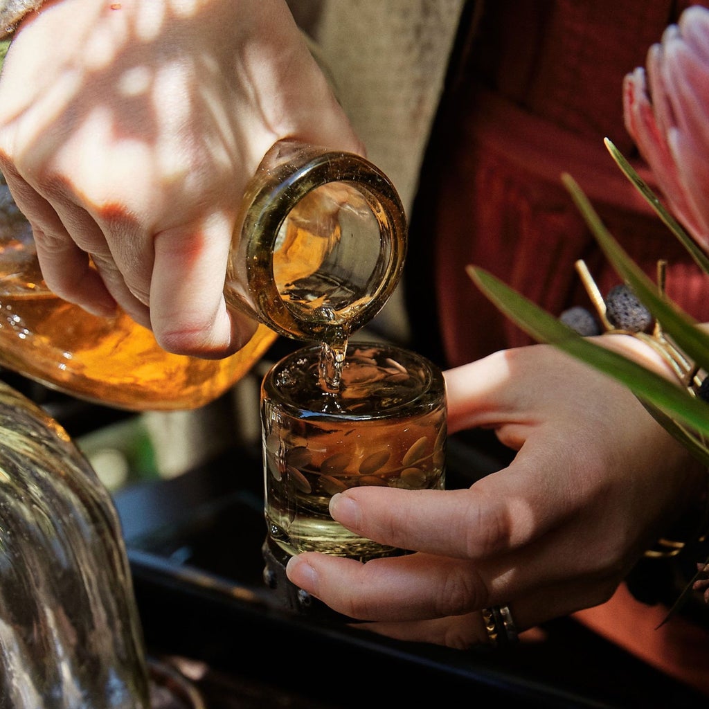 Jan Barboglio Zackshot Shot Glass with Iron Base in Clear