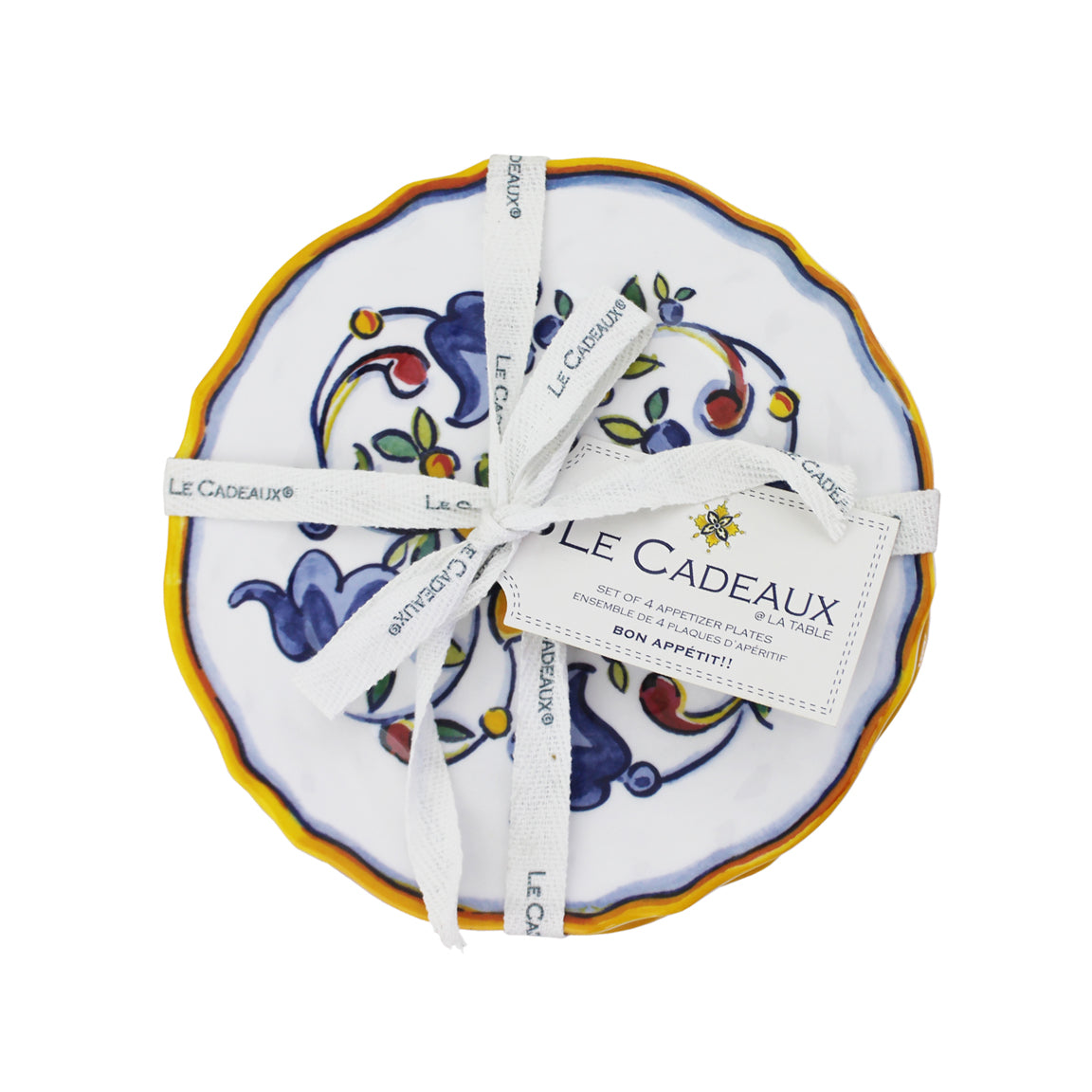 Le Cadeaux Melamine Capri Appetizer Plates (Set Of 4)