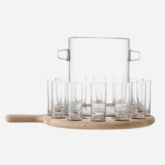 LSA Vodka Serving Set and Oak Paddle