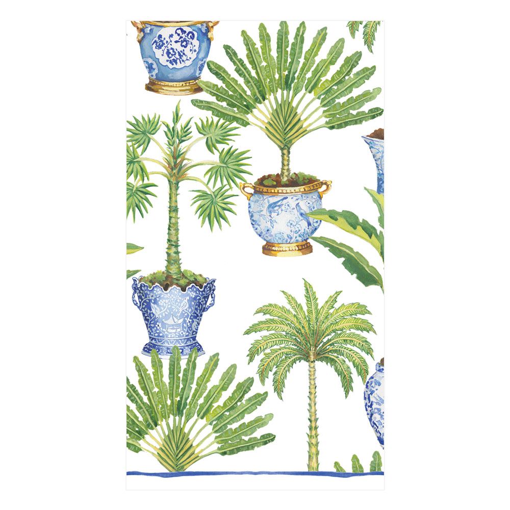 Caspari Guest Towels: Potted Palms