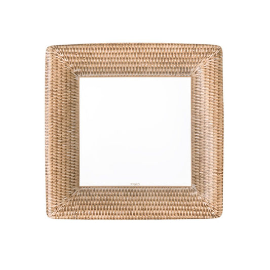Caspari Salad/Dessert Plates: Rattan Border - Square