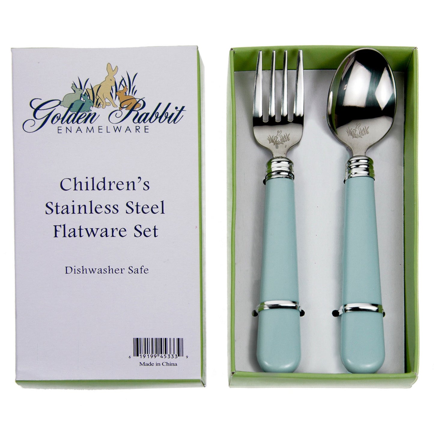 Golden Rabbit Robbin Egg Baby Blue Flatware Set
