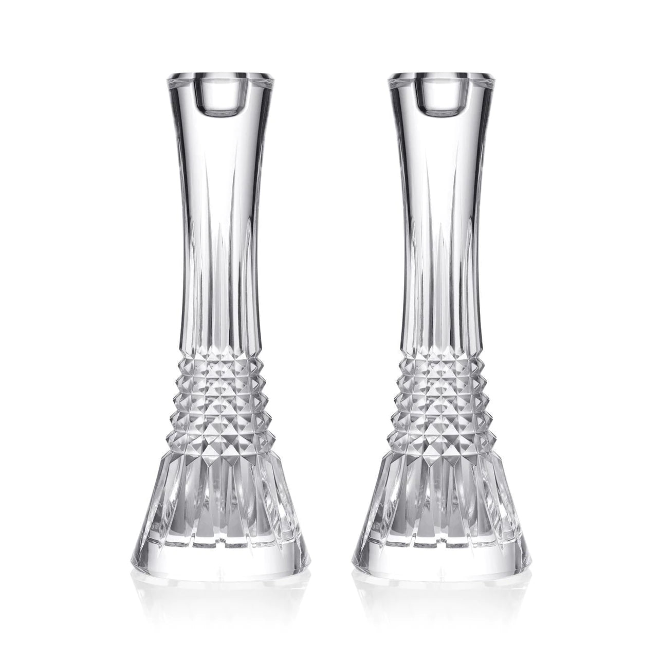 Waterford Lismore Diamond Candlestick 10in, Pair