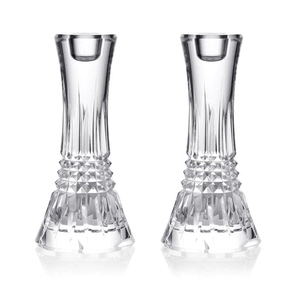 Waterford Lismore Diamond Candlestick 7in, Pair