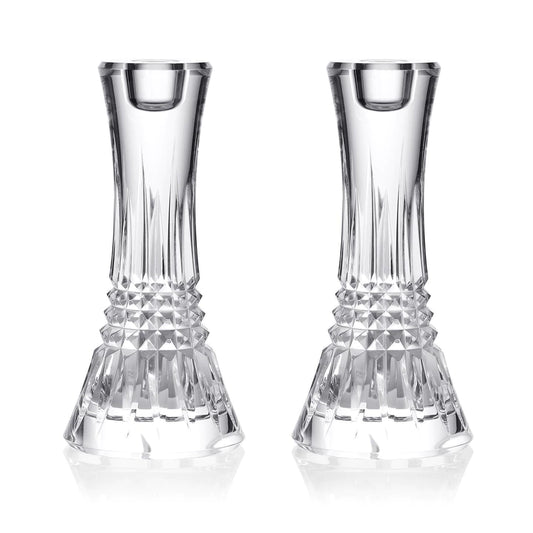 Waterford Lismore Diamond Candlestick 7in, Pair