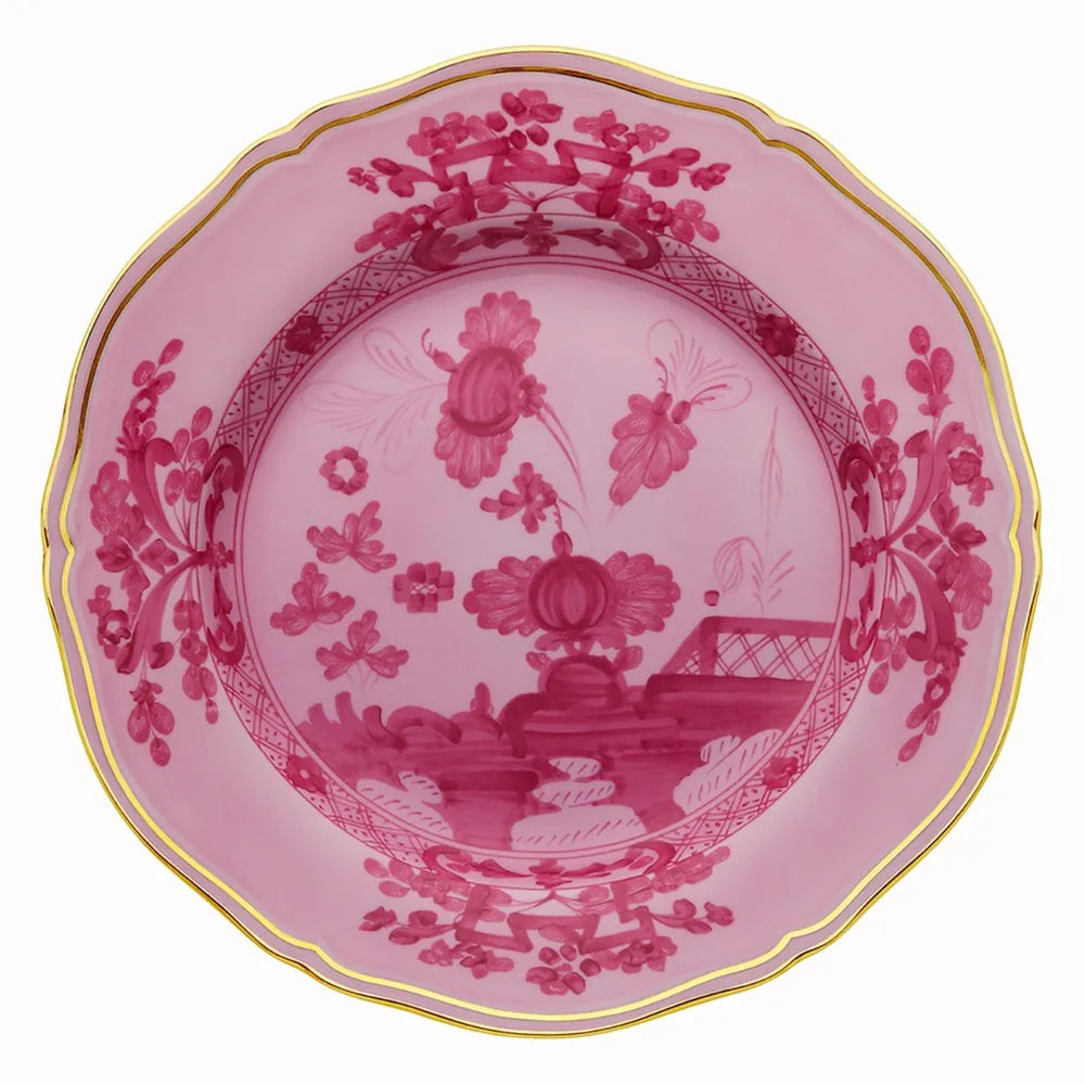 Ginori 1735 Oriente Italiano Dessert/Salad Plate with Gold Trim - Porpora (Mauve)