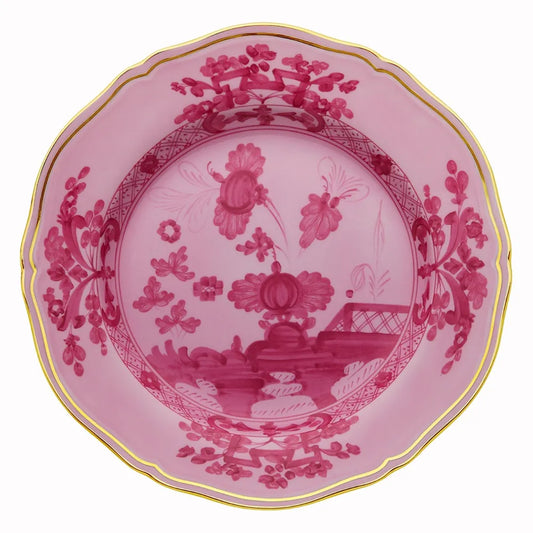 Ginori 1735 Oriente Italiano Dessert/Salad Plate with Gold Trim - Porpora (Mauve)