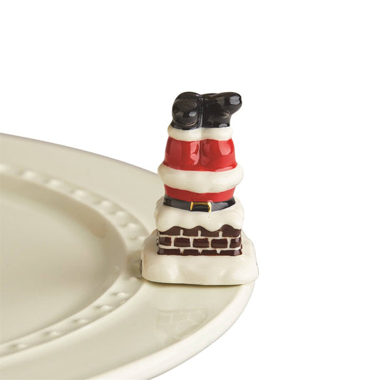Nora Fleming Mini: Down The Chimney (Santa Legs)