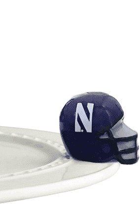 Nora Fleming Mini Collegiate Helmet: Northwestern University