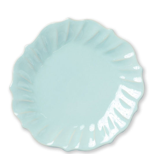 Vietri Incanto Stone Ruffle Dinner Plate - Aqua
