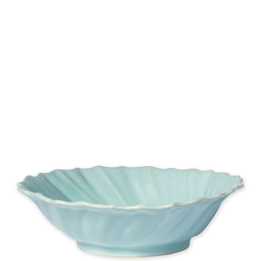 Vietri Incanto Stone Ruffle Large Bowl - Aqua