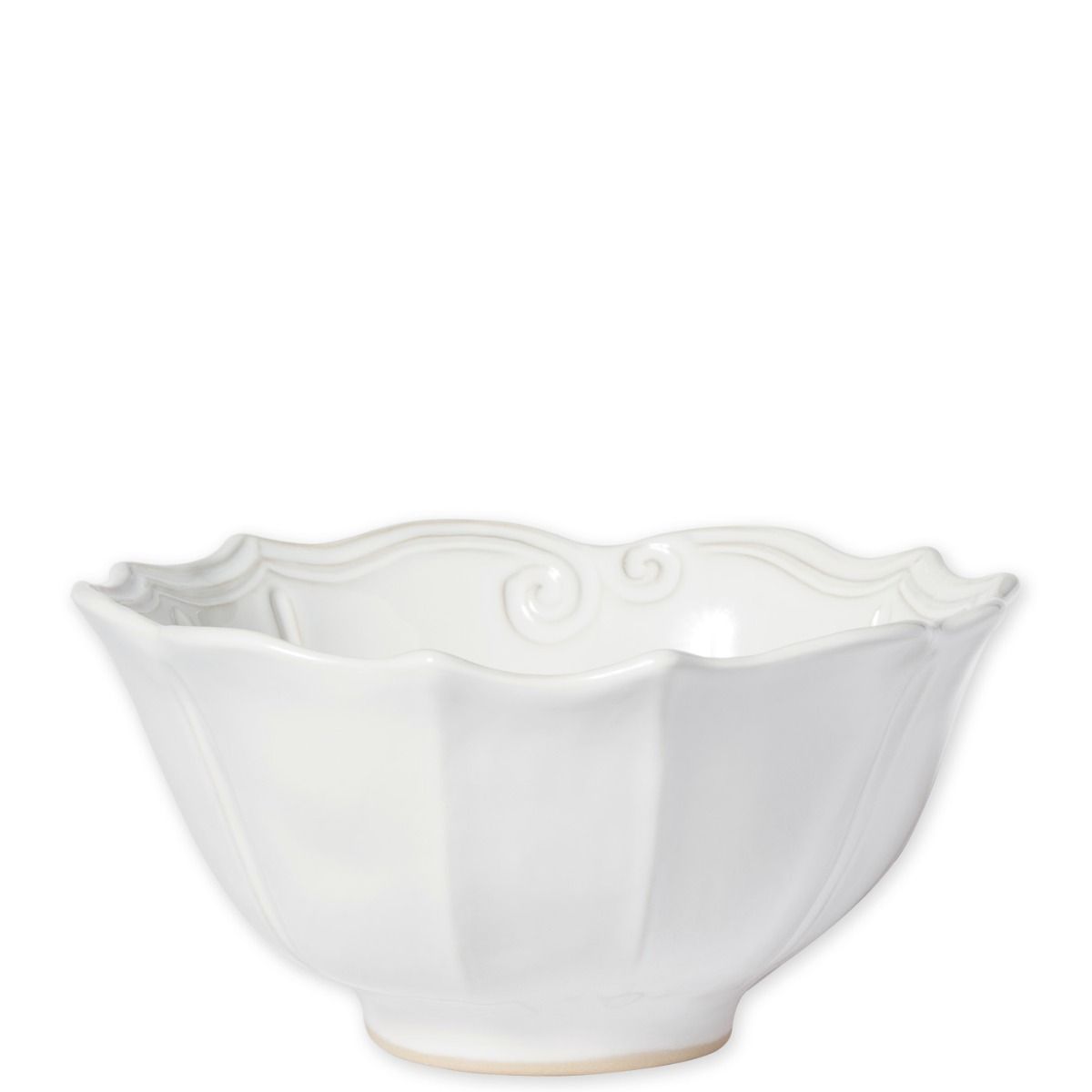Vietri Incanto Stone Baroque Medium Serving Bowl - White