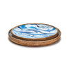 Two's Company Aptware Blue Round Tray Large