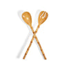 Two's Company Bamboo Salad Servers Brown Melamine