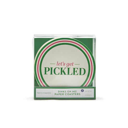 Two's Company Pickleball Paper Coasters (Set of 24)